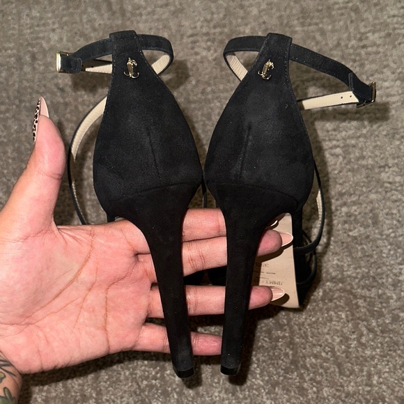 Jimmy Choo Black Suede Strappy Platform Heels - Picture 4 of 6